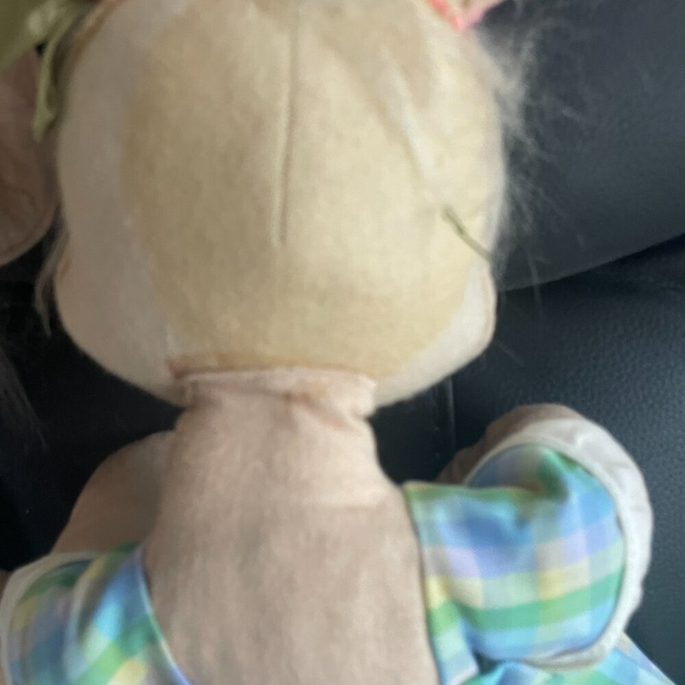 Annalee 2 Vintage 1970's Plush Bunny Boy & Girl Set Easter 20" & 23" Adorable - Picture 5 of 10